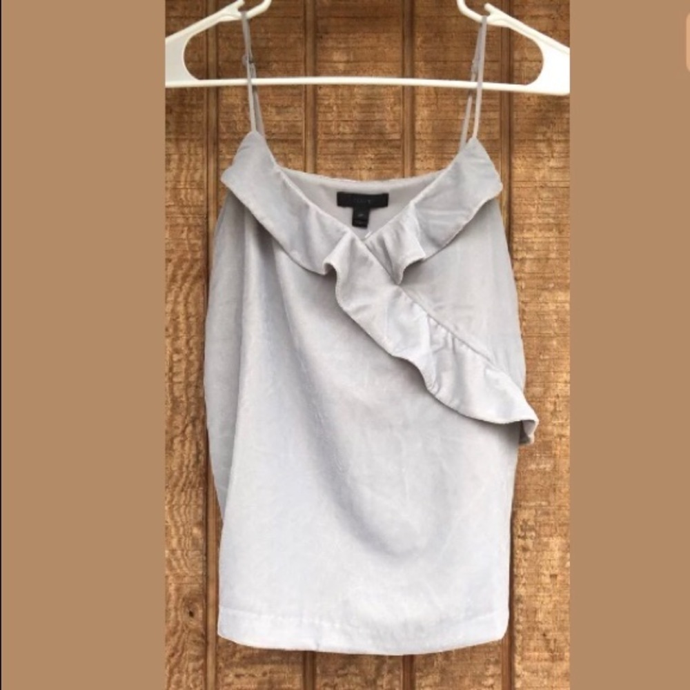 ❌SOLD❌NWT J. Crew Velvet Tank Gray Metallic 2P